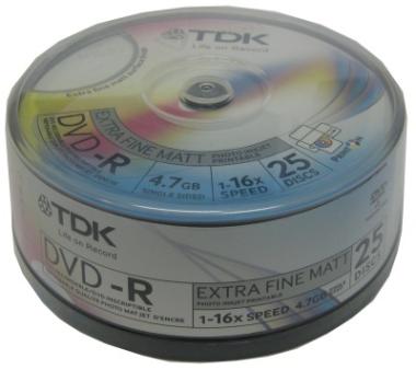 TDK DVD-R47PWWCBED25+W Foto 1